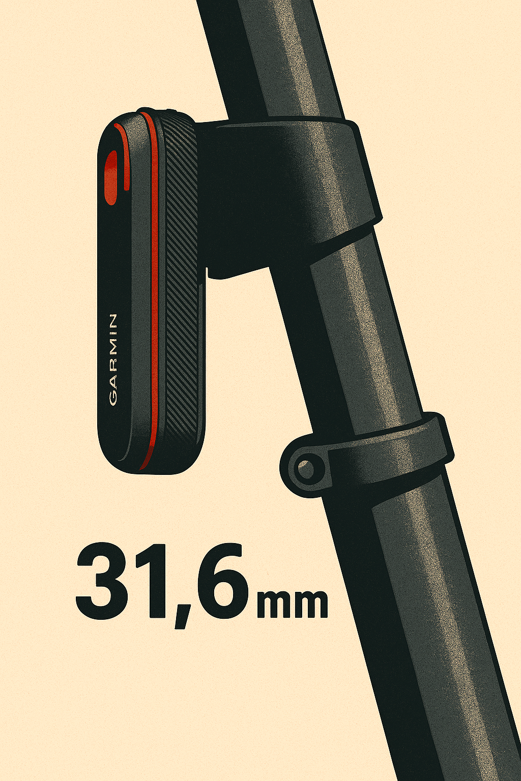 Support Varia Garmin - Tige de selle ronde 31,6mm